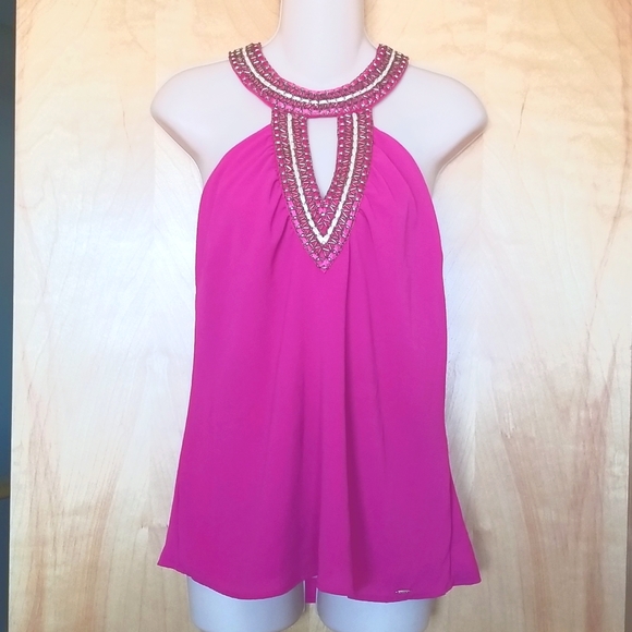 Bebe Embellished Halter Top Medium NWT - Picture 4 of 13